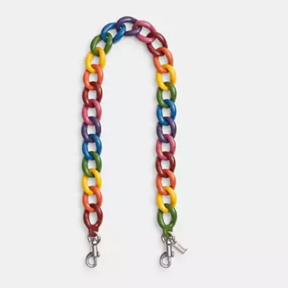 NWT Coach Chain Shoulder Strap In Rainbow Resin CP895 Accessory bag charm - Picture 6 of 7